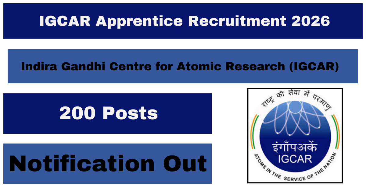 IGCAR Apprentice Recruitment 2026