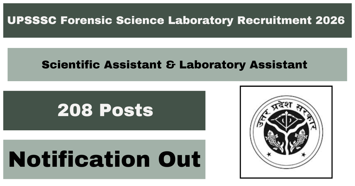 UPSSSC Forensic Science Laboratory Recruitment 2026